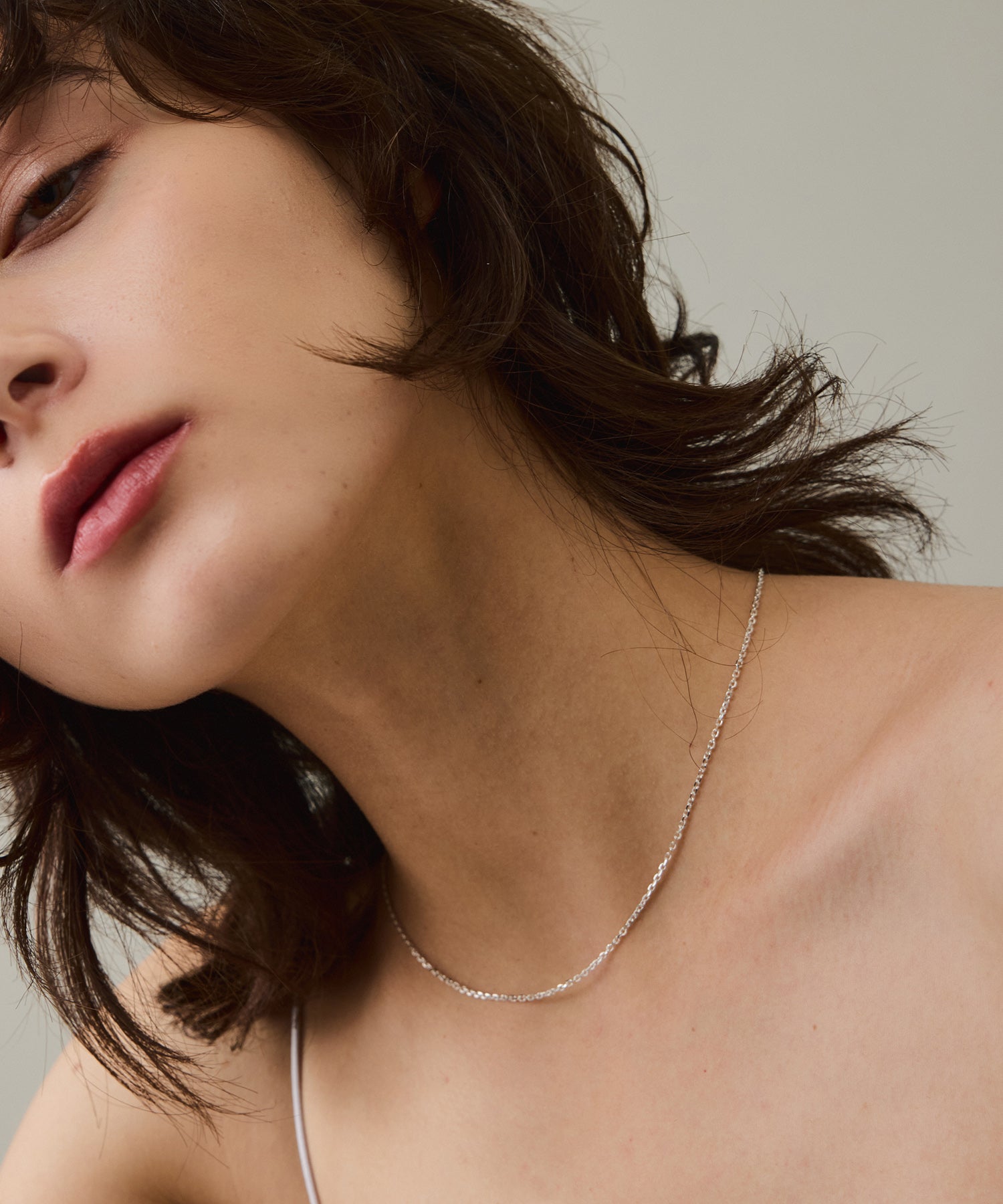 SV925 40cm スモール ケーブルチェーン ネックレス