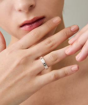 SV925 ダイヤモンド Lucky バンド リング