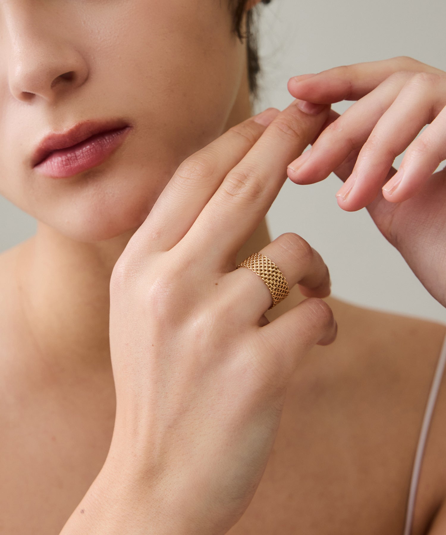 K18 ビスマルク 8列 リング