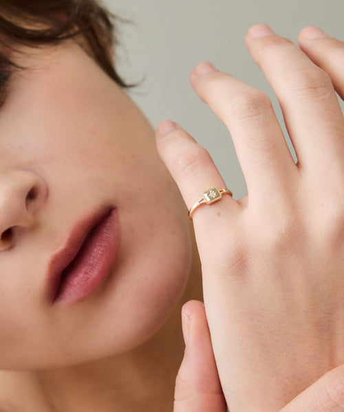 山*ー様 【美品】K10 ダイヤモンドリング K10 スクエアモチーフ ダイヤ リング|ジュエリー|PIMENTÉ-ピモンテ