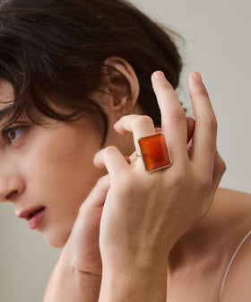 K10 レッドアゲート オクタゴン リング