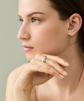 別注 SV925×ダイヤモンド ビーンズ リング