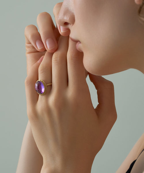 ☆*☆様 12号アメジストリングk14 14K ドット アラウンド ストーン リングアメシスト |JEWELRY