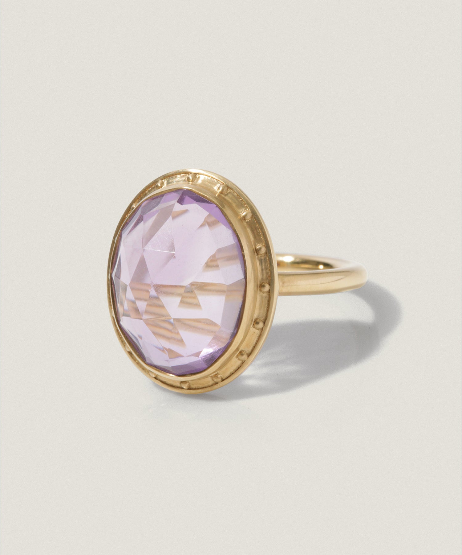 14K ドット アラウンド ストーン リングアメシスト |JEWELRY