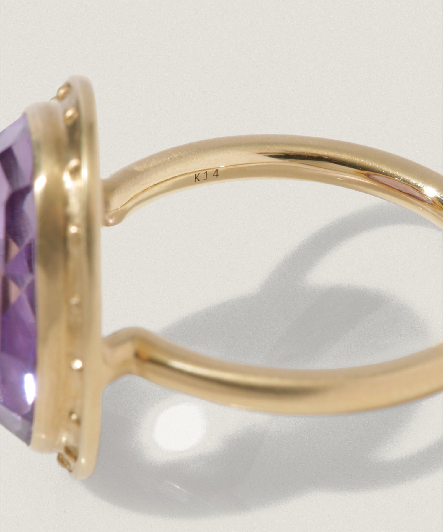 14K ドット アラウンド ストーン リングアメシスト |JEWELRY