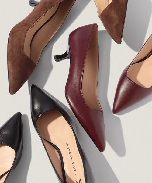 N　新品FABIO RUSCONI ローヒールパンプス　茶　39 楽天市場】ファビオルスコーニ パンプス ヒール5cmピンヒール