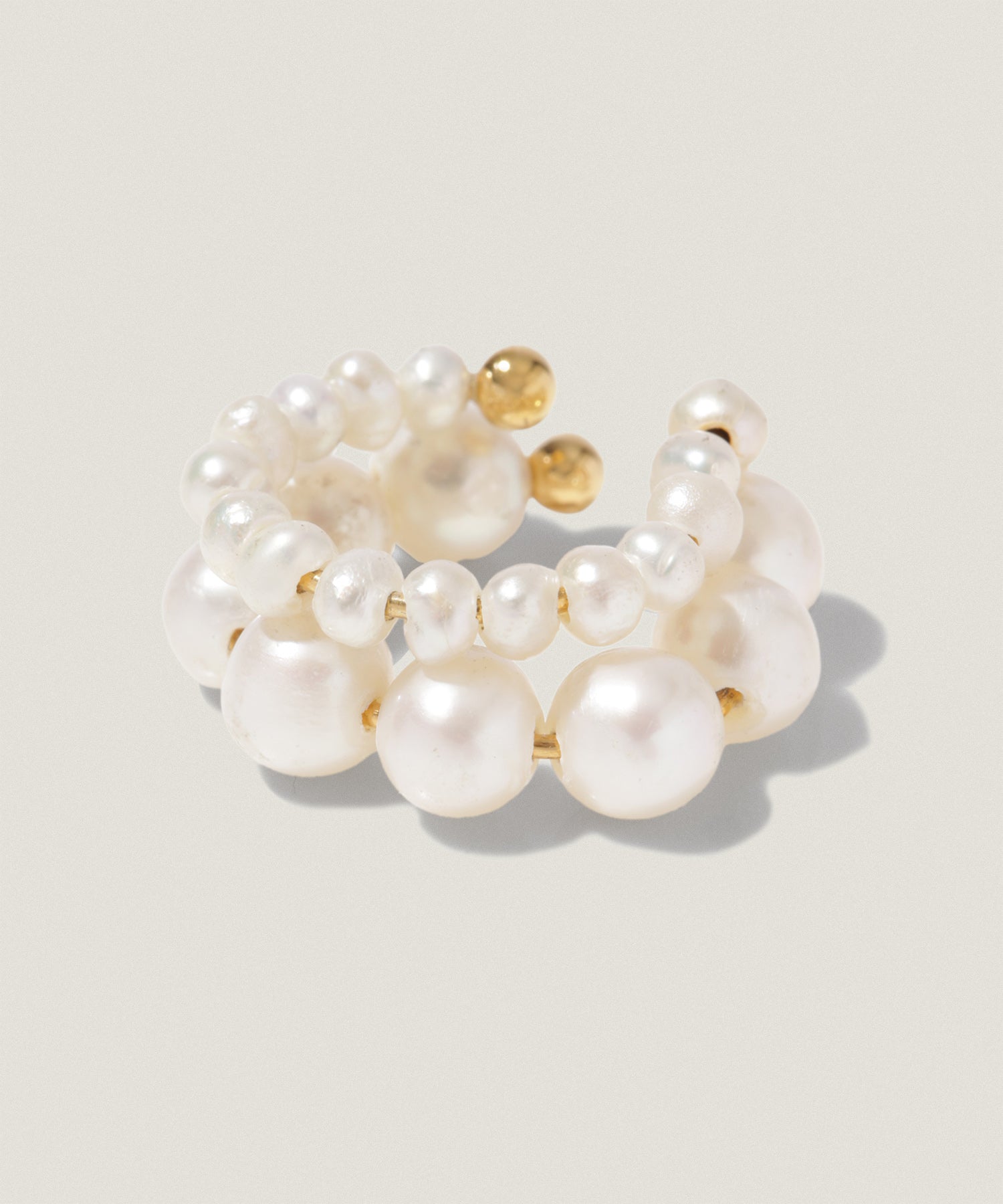 パール 2連 イヤーカフ