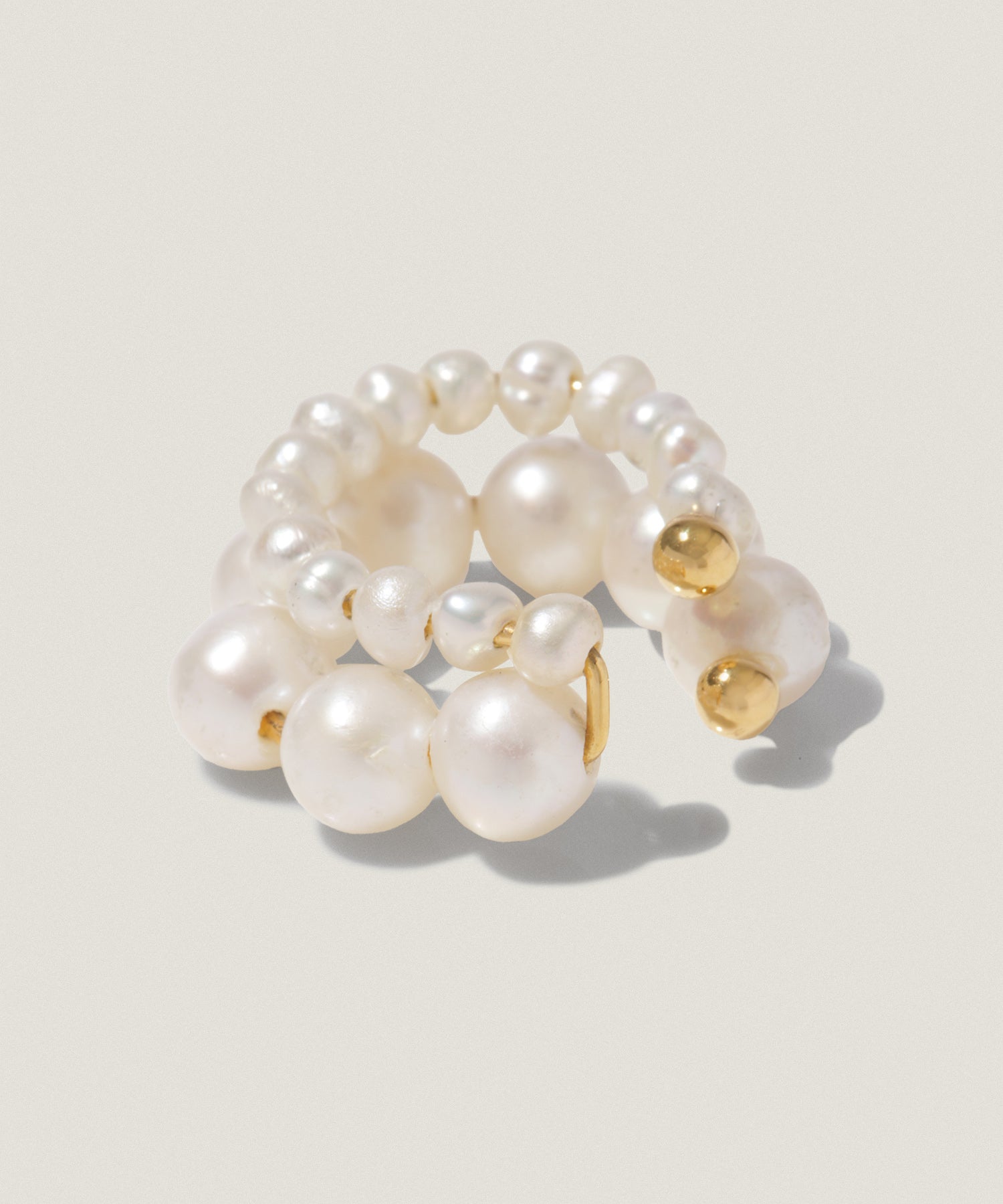 パール 2連 イヤーカフ