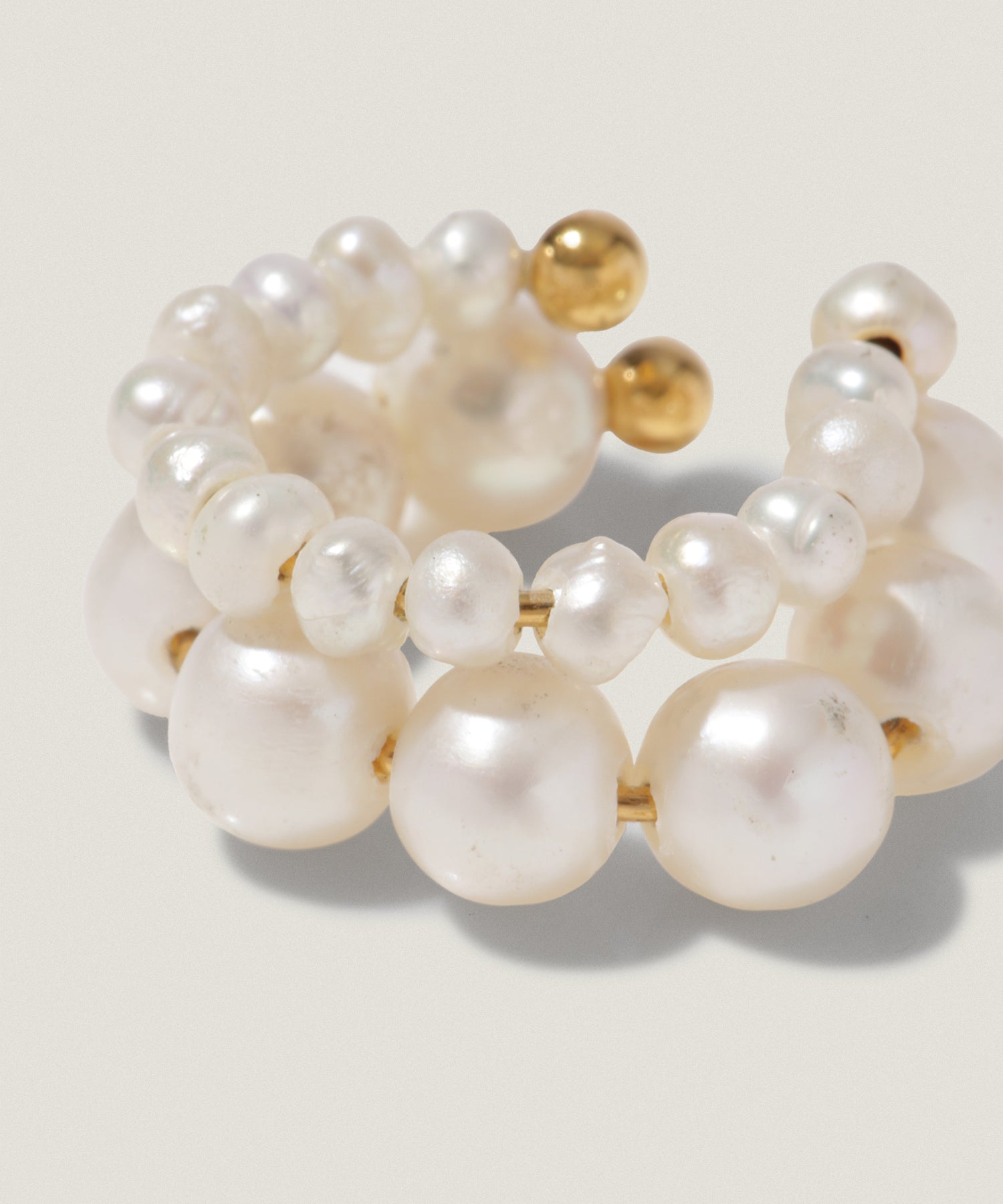 パール 2連 イヤーカフ