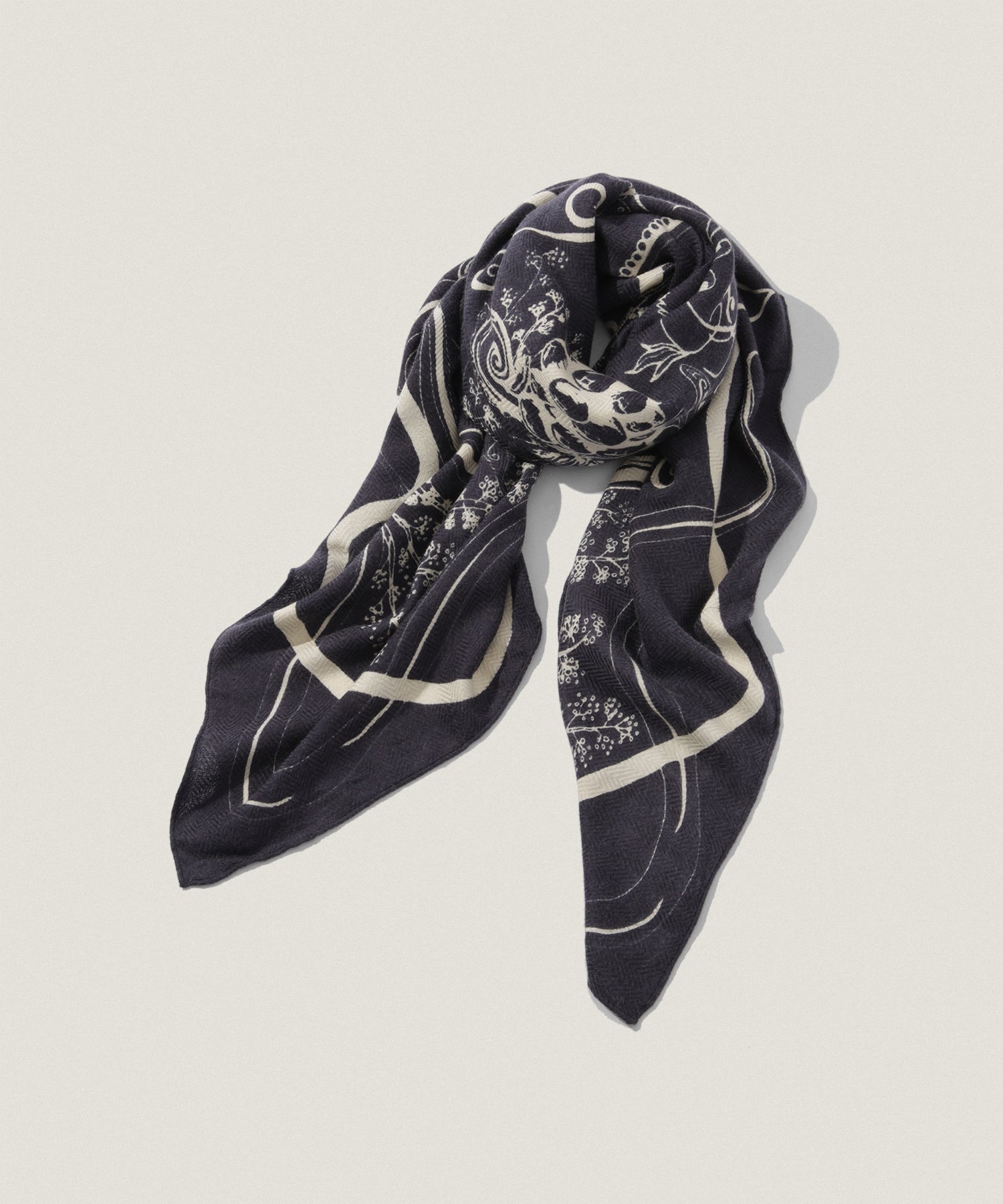 120cm ウール シルク バブル ストール