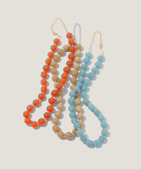 アフリカンパーツ ガラス ボール ネックレス