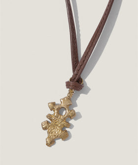 アフリカンパーツ レザー ネックレス M