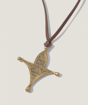 アフリカンパーツ レザー ネックレス L