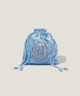 【ルミネ新宿店限定】ピモンテ ベルベット シシュウ キンチャク ポーチ ブルー