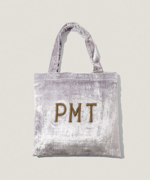 ベルベット 刺繍 トートバッグ グレー|バッグ|PIMENTÉ-ピモンテ