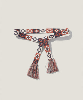 コットン ダイヤ柄 編み込み ベルト