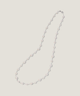 60cm オーバル パール チェーン ネックレス