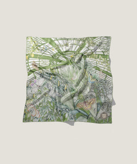 88cm シルク スカーフ Butterfly Atrium