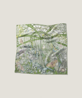 68cm シルク スカーフ Butterfly Atrium