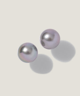 【3周年限定】PT900 9mm 黒蝶パール ピアス